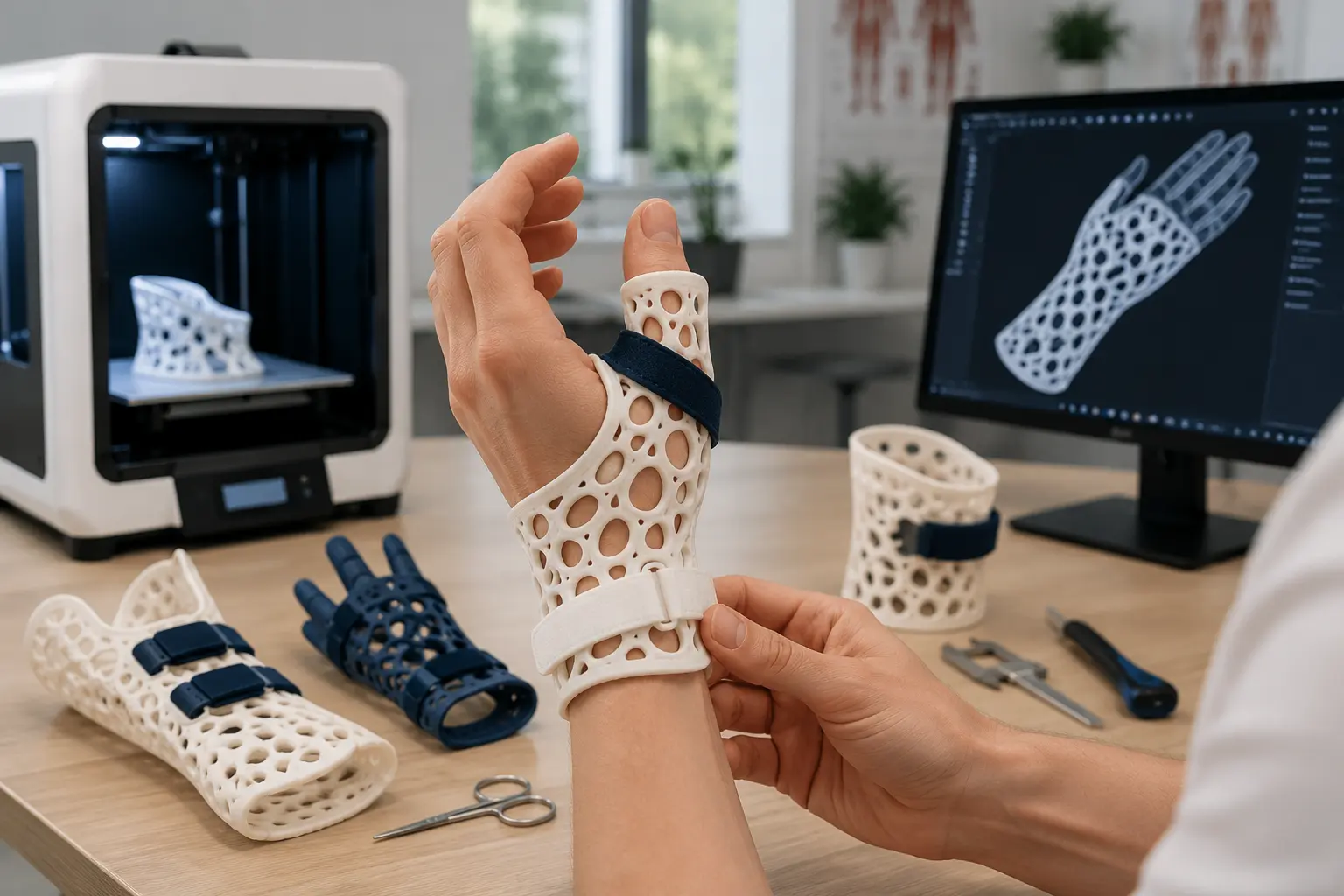 Attelle de pouce et de main personnalisée fabriquée en impression 3D