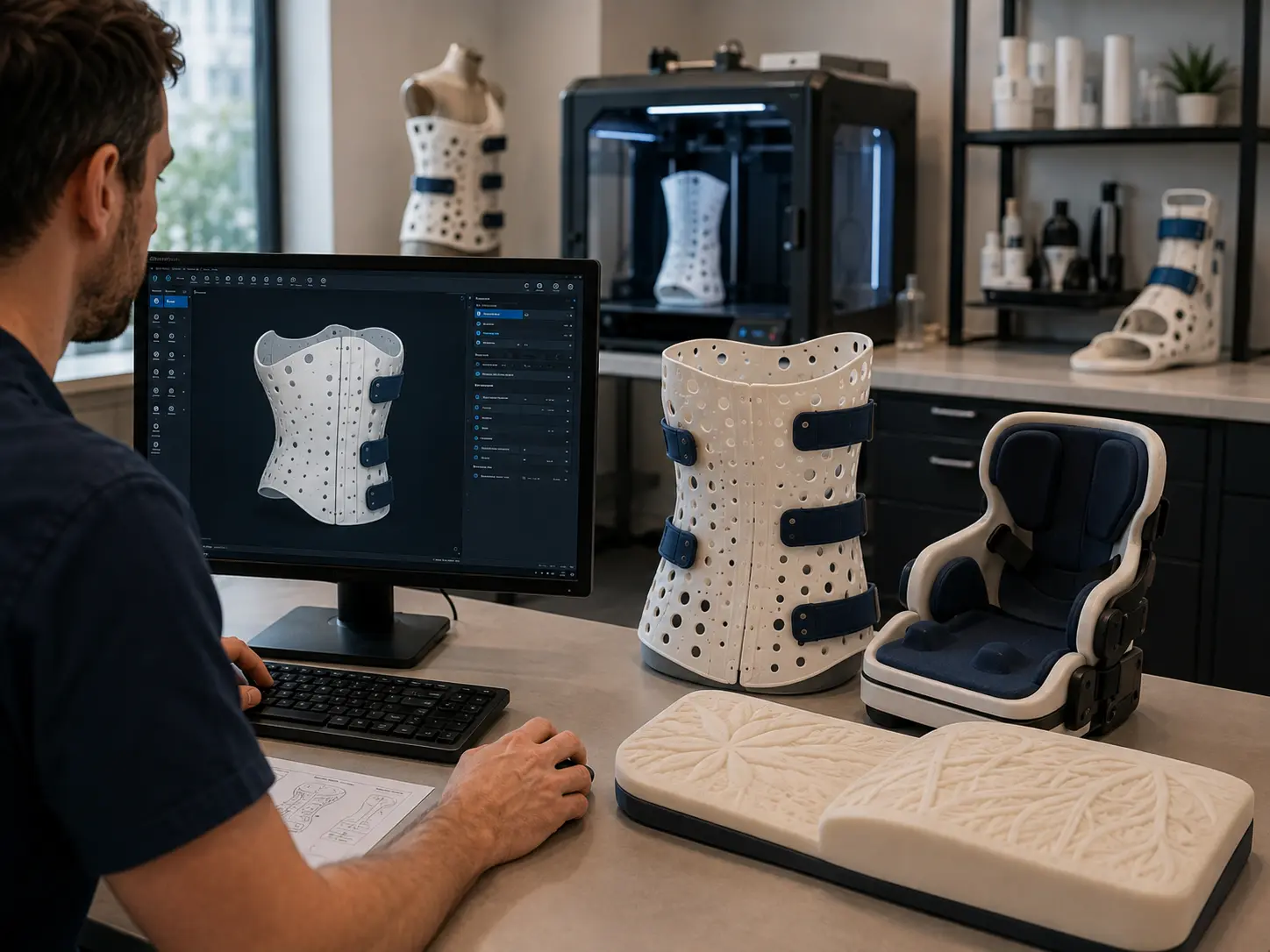 Conception 3D de corsets et dispositifs orthopédiques personnalisés