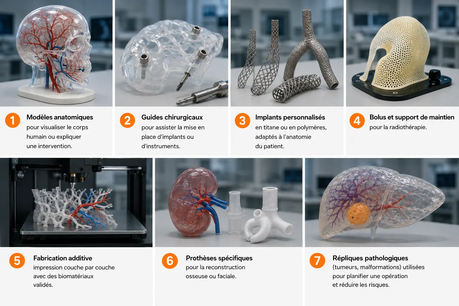Applications de l’impression 3D médicale pour les tissus, organes et structures vasculaires