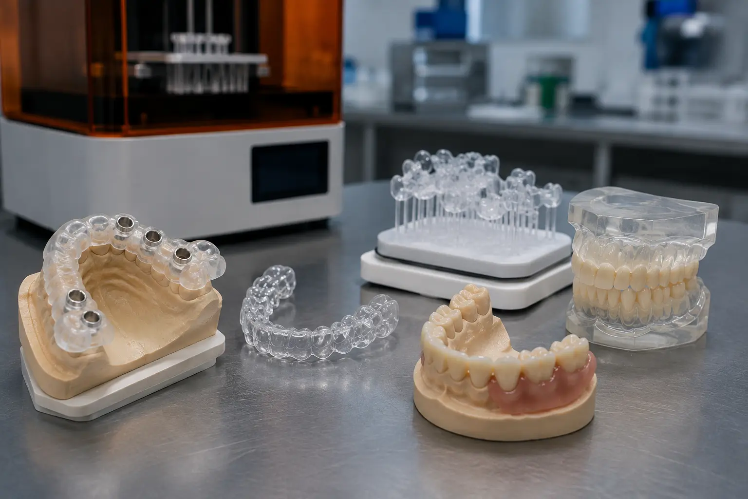 Impression 3D dentaire avec guides chirurgicaux, gouttière et prothèses dentaires