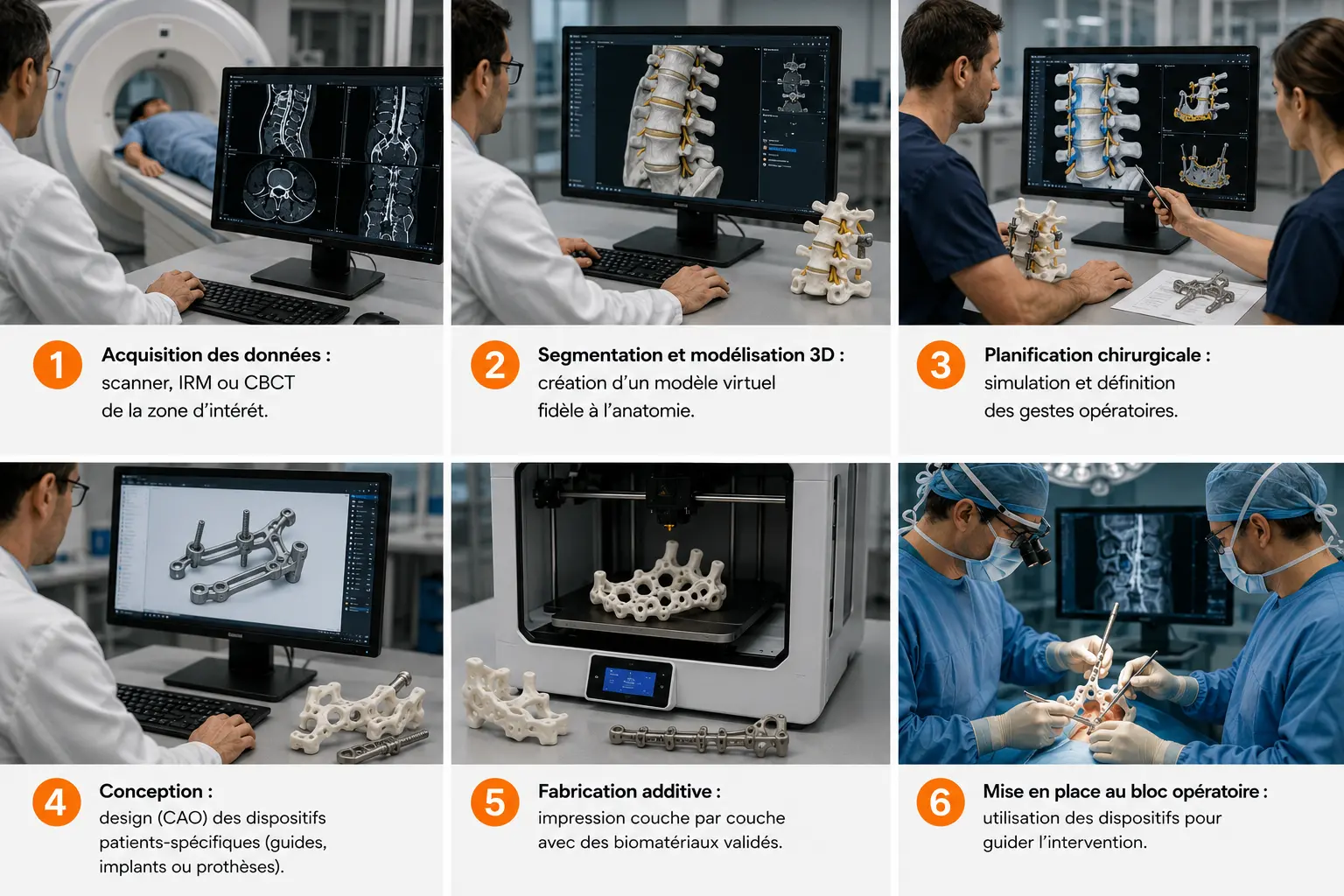 Étapes de conception et d’impression 3D de dispositifs médicaux pour la chirurgie de la colonne vertébrale