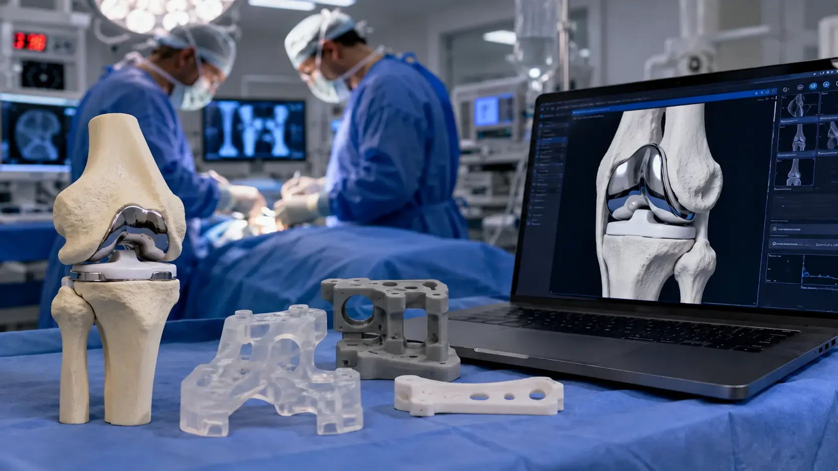 Prothèse de genou et modélisation 3D lors d’une chirurgie orthopédique