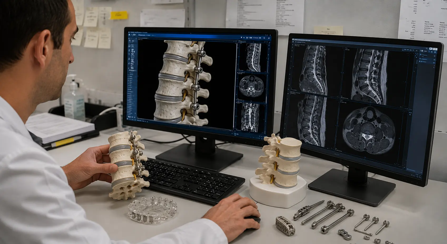Planification d’une chirurgie de la colonne vertébrale à partir de modèles anatomiques 3D